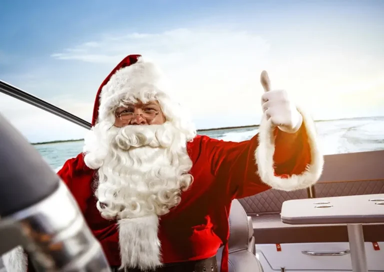 Santa cruising in a yacht